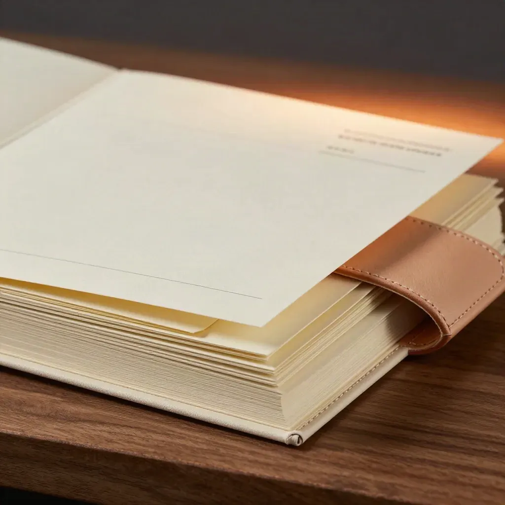Pale zzp-factuurset met kaarten en wallet op warme houten ondergrond, luxe studiobelichting.